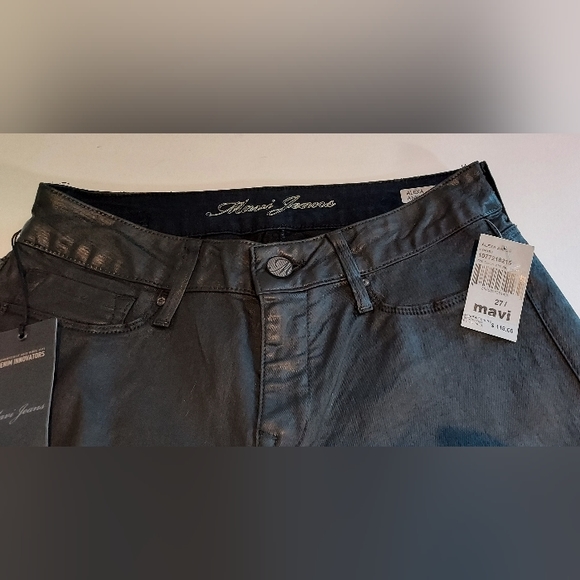 Mavi Jeans Black Coated Alexa Ankle Mid Rise Skinny Pants NWT - Picture 2 of 10